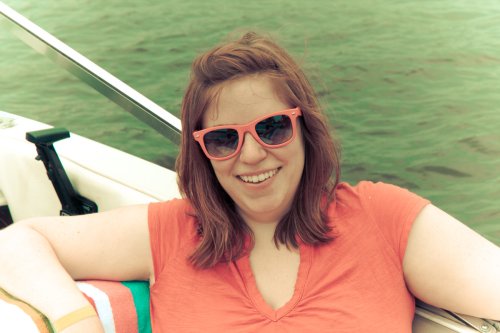 Julia Miller relaxing on the boat